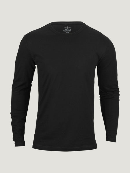 Black Long Sleeve Crew Neck T Shirt Fresh Clean Threads UK