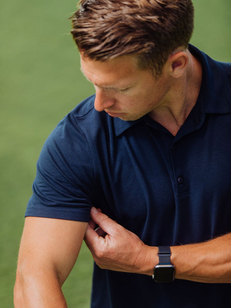Navy Performance Polo Fit | Fresh Clean Threads UK
