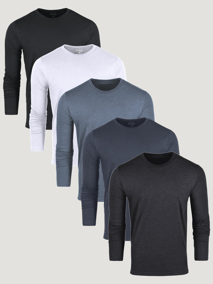 Best Sellers Long Sleeve Crew 5-Pack | Fresh Clean Threads UK